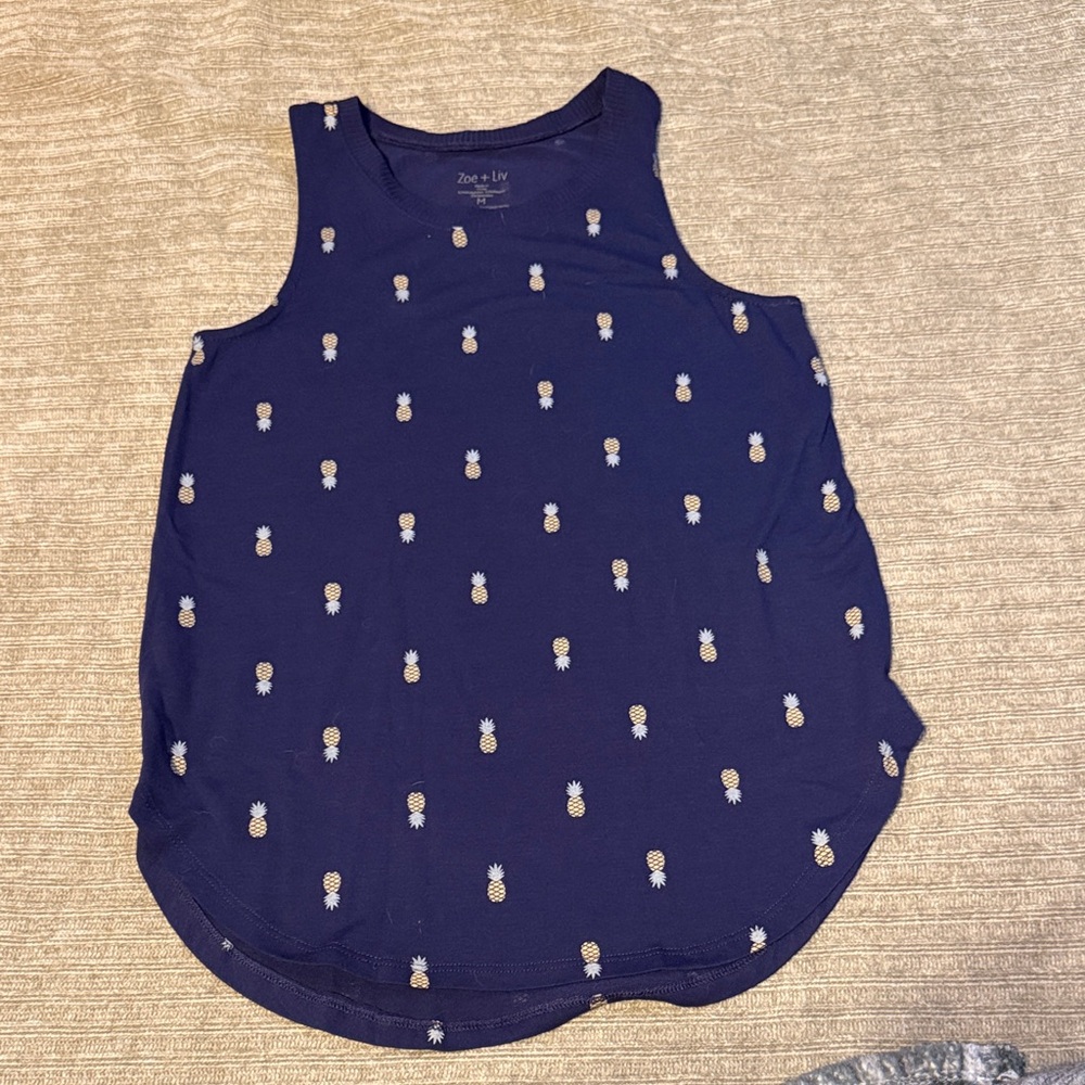 Zoe + Liv Navy Blue Tank Top